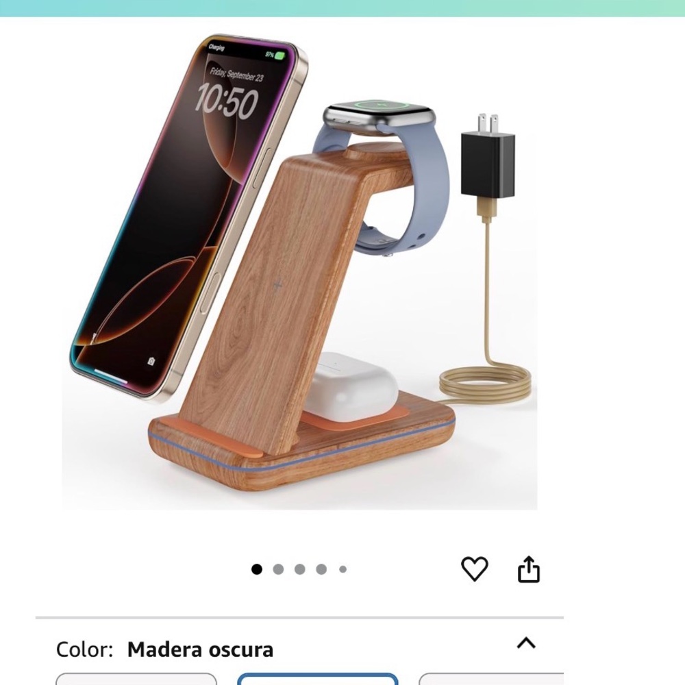 Wooden Phone and Watch Charging Stand